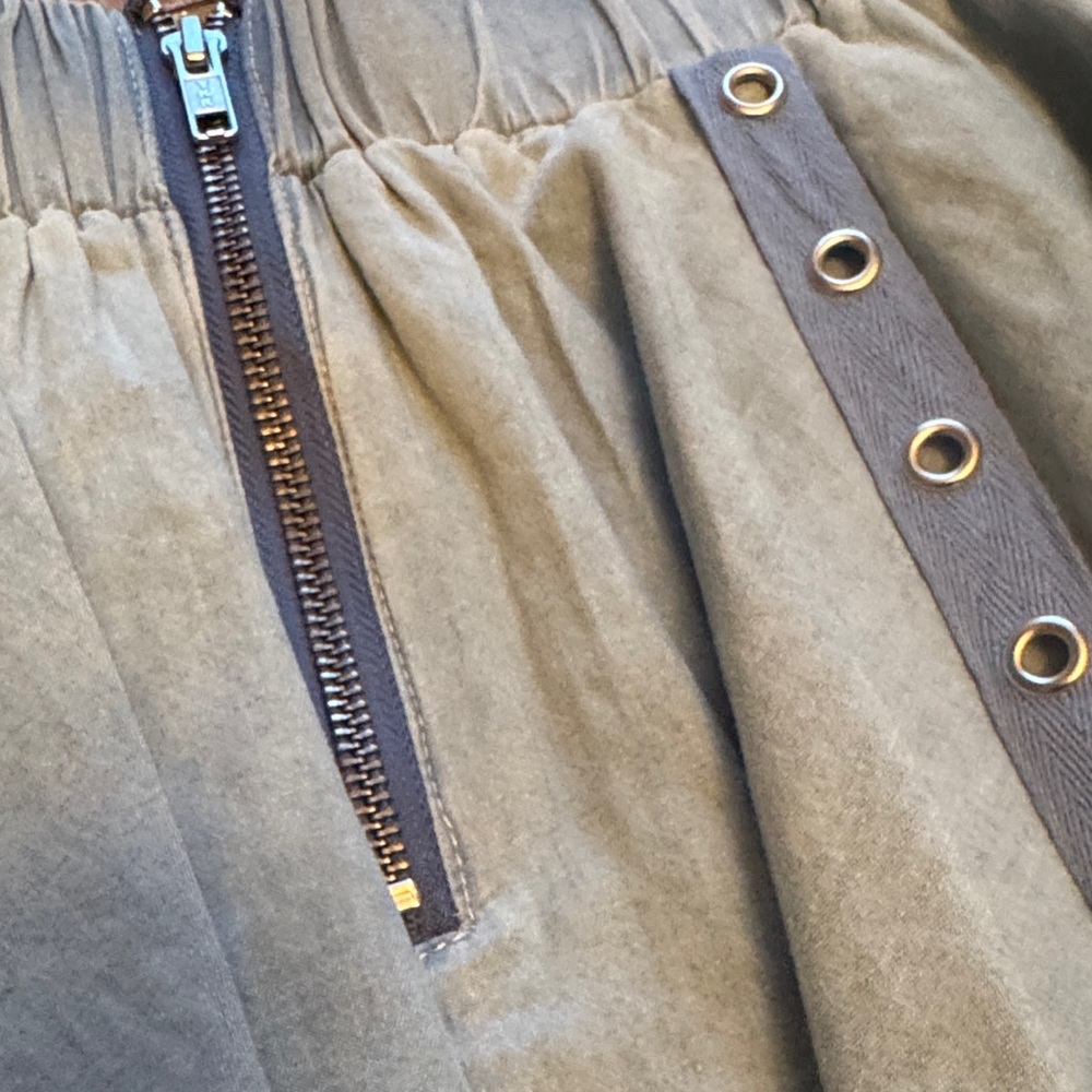 Womens Denim Grommet Detail Layered Skirt - Picture 5 of 5